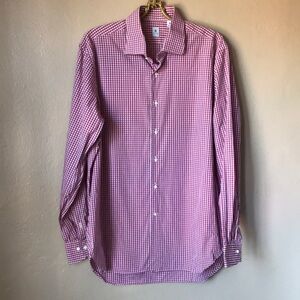 Aster Men’s Red Gingham Button-Down Shirt Size 43/17